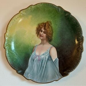 ANTIQUE L.R.L HAND PAINTED PORTRAIT PLATE